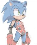  anthro arched_back blush boxing_gloves bulge clothed clothing dandi flat_colors hedgehog line_art male mammal sketch skimpy solo sonic_(series) sonic_the_hedgehog standing 