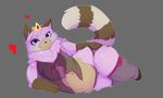  anthro crown female fluffyblarg looking_at_viewer lying mammal obese on_side overweight red_panda smile solo 