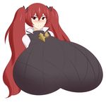  1girl alternate_breast_size blush breasts fire_emblem fire_emblem:_kakusei fire_emblem_if gigantic_breasts jcdr luna_(fire_emblem_if) red_eyes red_hair serena_(fire_emblem) solo twintails 