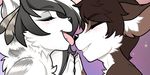  ambiguous_gender andogg anthro canine duo eyes_closed fur hair licking mammal nude smile tongue tongue_out 