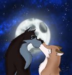  aleu canine dog female feral husky kissing love male male/female mammal niju romantic_couple supatsu wolf 