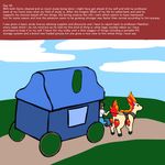  clothing duo female feral fire flaming_tail hair human jellymouse male mammal nintendo pok&eacute;mon ponyta simple_background video_games wagon 