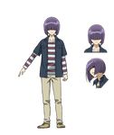  1boy bangs concept_art expressionless full_body kuzaki_shinnosuke male_focus official_art sadakata_kikuko shiny_hair shirt shoes solo sousei_no_onmyouji transparent_background vest 