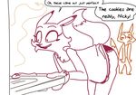  2016 anthro bent_over bottomless canine clothed clothing dialogue disney female fox male mammal mother mrs_wilde_(weaver) nick_wilde oven panties parent partially_clothed son speech_bubble text the_weaver underwear zootopia 