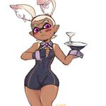  :&lt; alcohol beverage blush bulge bunny_costume clothing dark_skin domino_mask eyebrows fake_ears fake_rabbit_ears fingerless_gloves gloves hair humanoid inkling male mask nintendo pigtails pink_eyes shirt_collar shirt_cuffs simple_background splatoon tight_clothing video_games white_background white_hair wide_hips ylwkirby 