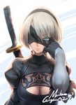  autographed cleavage gorgeous_mushroom nier_automata sword yorha_no.2_type_b 