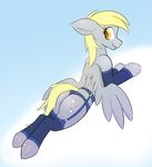  blonde_hair butt clothed clothing cutie_mark derpy_hooves_(mlp) equine female friendship_is_magic hair looking_back mammal my_little_pony pegasus pony-butt-express raised_eyebrows smile solo wings 