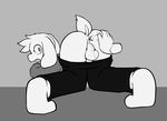  all_fours anthro anus asriel_dreemurr backsack balls butt butt_grab caprine clothed clothing disembodied_hand duo embarrassed goat hand_on_butt looking_back male mammal open_mouth pants_down partially_clothed perineum solo_focus spread_anus spreading undertale video_games vulapa wide_eyed 