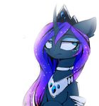  blue_eyes crown equine female friendship_is_magic frown half-closed_eyes hi_res horn looking_away magnaluna mammal my_little_pony princess_luna_(mlp) raised_eyebrows reaction_image simple_background sitting solo white_background winged_unicorn wings 