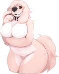  &lt;3 &lt;3_eyes alpha_channel anthro areola belly big_breasts black_nose blush breast_rest breasts canine collar cute dog female fluffy fur hi_res huge_breasts jasper&#039;s_mom_(character) looking_at_viewer mammal mature_female mother nude parent pink_fur portrait seth-iova simple_background slightly_chubby solo standing thick_thighs three-quarter_portrait transparent_background voluptuous wide_hips 