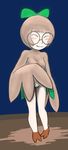  avian bird bow breasts cub eyewear feathers glasses jellymouse nintendo pok&eacute;mon rowlet small_breasts tagme video_games wings young 