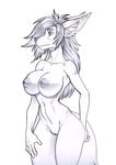  2017 autumm_airwave big_breasts breasts breatss canine dog female invalid_tag mammal monochrome navel nipples nude pose pussy simple_background sketch solo white_background 