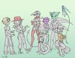  2017 anthro bast_(dreamkeepers) breasts canine cat clothed clothing crossgender david_lillie dreamkeepers feline group hat human lilith_calah long_tail mace_(dreamkeepers) mammal namah_calah paige_(dreamkeepers) scarf spade_tail whip_(dreamkeepers) 