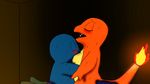  2017 blush breast_suck breasts charmander duo female fire flaming_tail male nintendo nude pok&eacute;mon reptile scalie sex simple_background squirtle sucking tutankabron2uv video_games 