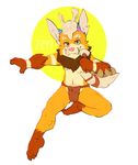  action_pose anthro anthrofied barefoot bulge clothing flat_colors front_view fundoshi gnar_(lol) holding_object holding_weapon japanese_clothing league_of_legends looking_at_viewer male mammal navel neck_tuft nipples plantigrade signature smile solo tonio_(artist) tuft tusks underwear video_games weapon yordle 