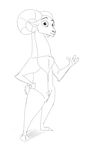  2017 anthro black_and_white bluedouble caprine disney fan_character hand_on_hip horn looking_at_viewer male mammal monochrome sheep simple_background smile standing wave white_background zootopia 