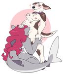  &lt;3 ambiguous_gender anthro blush breasts canine collar cunnilingus duo female fish hand_on_head mammal marine nepetacide nipple_piercing nipples oral piercing pregnant sex shark slightly_chubby smile teats vaginal 