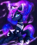  blue_eyes blue_fur cosmic_hair cutie_mark detailed_background equine eyelashes feathered_wings feathers female feral friendship_is_magic fur hooves horn looking_at_viewer magnaluna mammal my_little_pony princess_luna_(mlp) smile solo space winged_unicorn wings 
