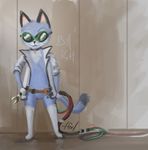  /fur/ 8chan belt bill_katt blue_fur cat collar eyewear feline fur goggles male mammal solo 