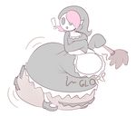  belly big_belly clothing diaper feces hair hyper hyper_feces hyper_soiling maid_uniform mask messy_diaper nintendo pink_hair scat shy_girl soiling uniform video_games vore 