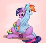  2017 anal anal_penetration animal_genitalia animal_penis anus balls blush braddo butt collaboration cutie_mark dock duo elzzombie equine equine_penis feathered_wings feathers female feral friendship_is_magic hair horn mammal multicolored_hair multicolored_tail my_little_pony pegasus penetration penis purple_eyes rainbow_dash_(mlp) rainbow_hair rainbow_tail sex smile spread_legs spreading twilight_sparkle_(mlp) unicorn vein wings 