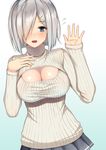  atelier_yuu cleavage hamakaze_(kancolle) kantai_collection sweater 