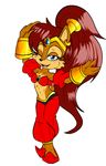  2017 anthro blue_eyes breasts chipmunk cleavage clothed clothing female hair mammal midnightflaze one_eye_closed red_hair rodent sally_acorn smile solo sonic_(series) wink 
