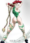  1girl ass breasts cammy_white from_behind huge_ass large_breasts leotard muscle muscular solo street_fighter street_fighter_ii tongue yuri_ai 