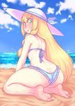  1girl ass bikini blonde_hair female green_eyes lillie_(pokemon) nyxon pokemon pokemon_(game) pokemon_sm solo 