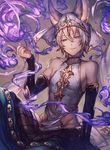  :3 animal_ears bare_shoulders blue_eyes detached_sleeves erune granblue_fantasy halterneck male_focus parted_lips shao_(granblue_fantasy) shigaraki_(strobe_blue) sleeveless smile solo white_hair 