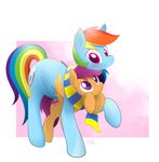  2017 blush braddo cutie_mark duo equine feathered_wings feathers female feral friendship_is_magic hair hi_res hooves mammal multicolored_hair my_little_pony pegasus purple_hair rainbow_dash_(mlp) rainbow_hair scarf scootaloo_(mlp) smile wings young 