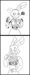  animatronic annoyed anthro breasts comic crossgender duo exposed_endoskeleton featureless_breasts female five_nights_at_freddy&#039;s five_nights_at_freddy&#039;s_2 lagomorph machine male mammal marshmallow mizumew monochrome rabbit robot springtrap_(fnaf) tongue tongue_out toy_bonnie_(fnaf) video_games 