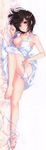  absurdres ass barefoot blush breasts brown_hair carnelian dakimakura dress feet full_body hair_ornament hairclip highres huge_filesize medium_breasts nipples original panties panty_pull parted_lips ribbon short_hair solo sundress underwear white_dress white_panties yellow_eyes 