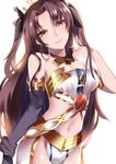 absurdres black_hair breasts eyebrows_visible_through_hair fate/grand_order fate_(series) gloves highres ishtar_(fate/grand_order) long_hair looking_at_viewer medium_breasts red_eyes rekung smile solo 