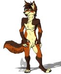  anthro canine fur hair lizheru looking_at_viewer male mammal nude smile solo standing 