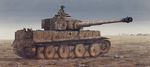  caterpillar_tracks earasensha ground_vehicle male_focus military military_vehicle motor_vehicle original solo tank tank_turret tiger_i 