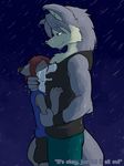  canine clothed clothing crying dark dog duo fox hug husky kouya_(morenatsu) love male male/male mammal morenatsu night raining romantic_couple sad sirus size_difference standing tears wet whiteleo 