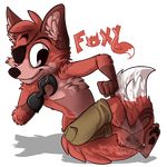  alpha_channel anthro canine clothed clothing eye_patch eyewear five_nights_at_freddy&#039;s fox foxy_(fnaf) fur hair happy hook lizheru looking_at_viewer male mammal simple_background smile solo transparent_background video_games watermark 