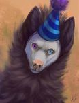  2018 aurru blue_eyes canine digital_media_(artwork) feral heterochromia mammal purple_eyes simple_background solo whiskers 
