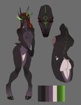  adeloo anthro breasts equine female horn looking_at_viewer mammal model_sheet nude small_breasts solo standing unicorn 