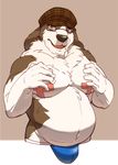  alpha_channel bulge canine clothed clothing dog eyewear front_view glasses jockstrap looking_at_viewer male mammal miharushoka moobs navel nipple_tape open_mouth overweight overweight_male pasties saint_bernard simple_background standing tape topless transparent_background underwear weber 