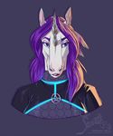  adeloo anthro clothed clothing equine female hair horn jewelry looking_at_viewer mammal necklace solo unicorn 