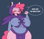  anthro big_breasts breasts cosplay earth_pony english_text equine fan_character female friendship_is_magic horse huge_breasts hugtastic_pinkie_pie mammal masters_of_the_universe my_little_pony pinkie_pie_(mlp) pony skeletor somescrub text 