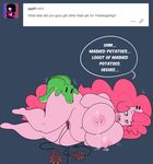  alligator anthro areola big_breasts breasts clothed clothing crocodilian earth_pony english_text equine erect_nipples fan_character female friendship_is_magic gummy_(mlp) holidays horse huge_breasts hugtastic_pinkie_pie lactating mammal milk my_little_pony nipples pinkie_pie_(mlp) pony reptile scalie somescrub text thanksgiving topless 