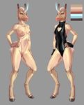  adeloo anthro armpits bodysuit breasts clothing collar equine female horn mammal model_sheet nude pussy skinsuit small_breasts smile solo standing tight_clothing unicorn 