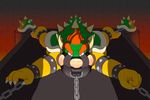  anthro bdsm bondage bondagefanart bound bowser chained dungeon gag gagged horn koopa male mario_bros muzzle_(disambiguation) nintendo scalie shell spikes video_games 