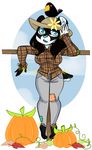  avian bird chibiqueen corvid crow fall feline female halloween holidays humor imammal mammal natsumi_oni saber-toothed_cat saber_toothed_cat scarecrow single 