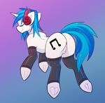  2017 blue_hair butt clothed clothing cutie_mark equine eyes_closed female feral friendship_is_magic hair headphones hooves horn mammal multicolored_hair my_little_pony pony-butt-express pussy solo two_tone_hair underhoof unicorn vinyl_scratch_(mlp) 