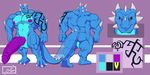  2016 3_toes 4_fingers anthro backsack balls biceps big_balls big_biceps big_tail blue_balls blue_scales butt claws color_swatch colored cyan_scales danandnite digital_drawing_(artwork) digital_media_(artwork) dragon erection fist front_view frown glare grey_claws grey_horn horn huge_balls huge_muscles hyper hyper_balls hyper_penis light looking_at_viewer male manly model_sheet multicolored_scales muscular muscular_male navel nipples nude pecs penis plantigrade purple_background purple_nipples purple_penis quads rear_view scales scalie serratus shaded signature simple_background snout solo standing tattoo thick_penis toes two_tone_scales western_dragon yellow_eyes 