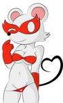  &lt;3 anthro bra breasts clothing dreameclipsewolf female gloves little_mouser looking_at_viewer mammal mario_bros mask mouse ms_mowz nintendo one_eye_closed panties paper_mario piercing rodent solo underwear video_games 